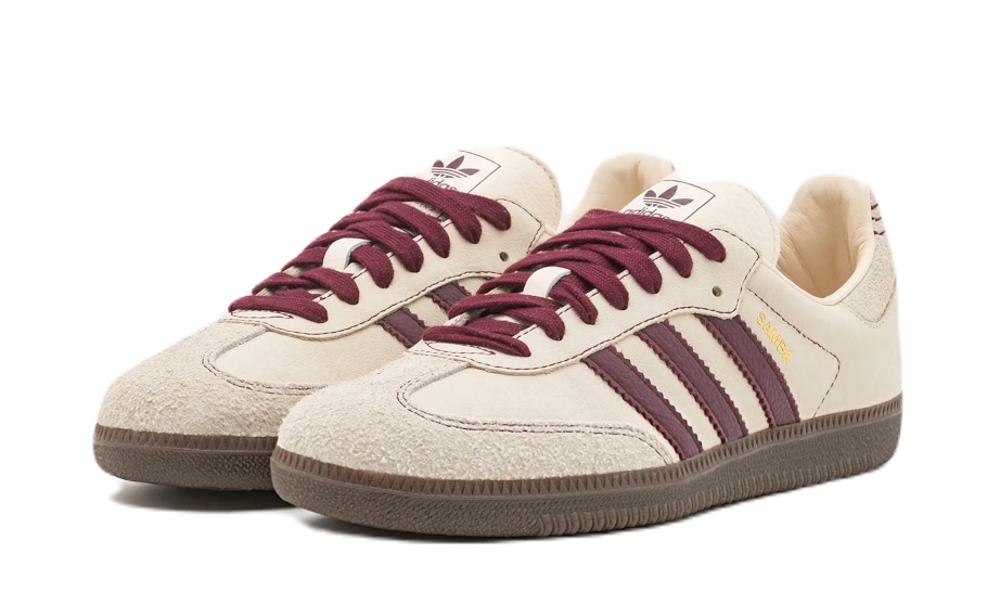 Adidas Samba OG Wonder White Maroon - DROP UP
