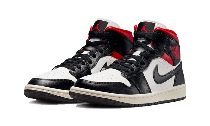 Air Jordan 1 Mid Black Gym Red Panda - DROP UP