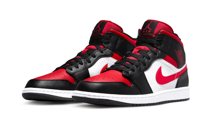 Air Jordan 1 Mid White Black Red - DROP UP