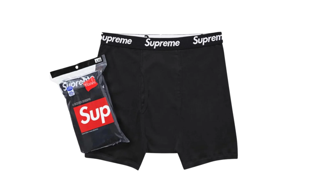 Bokserki Supreme x Hanes Czarne Black - DROP UP