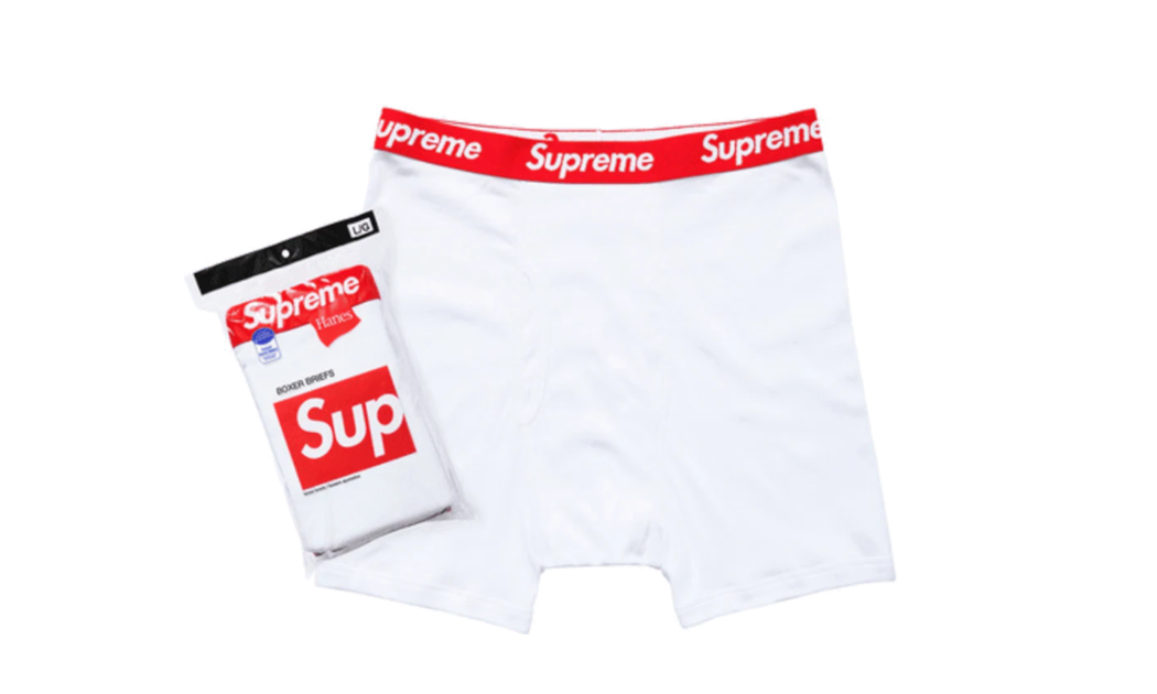 Bokserki Supreme x Hanes Białe White - DROP UP