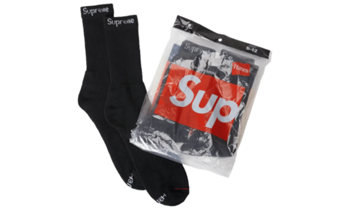 Supreme x Hanes Socks Skarpetki Black