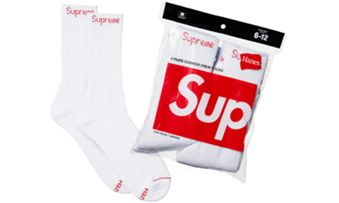 Supreme x Hanes Socks Skarpetki White