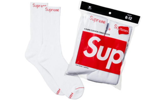 Supreme x Hanes Socks Skarpetki White