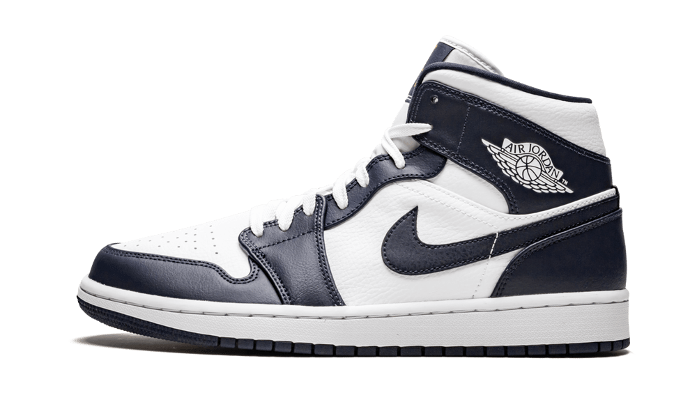 Air Jordan 1 Mid White Metallic Gold Obsidian - DROP UP