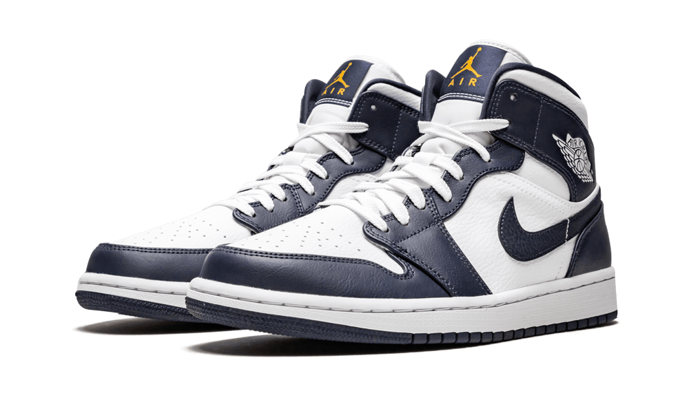 Air Jordan 1 Mid White Metallic Gold Obsidian - DROP UP