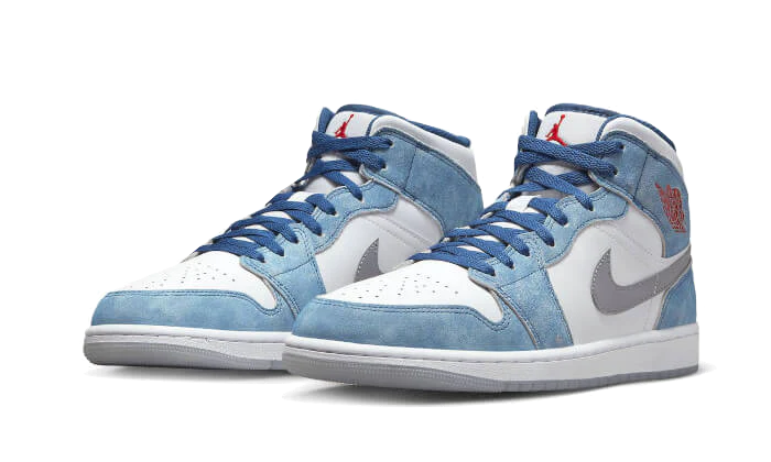 Air Jordan 1 Mid French Blue Fire Red - DROP UP